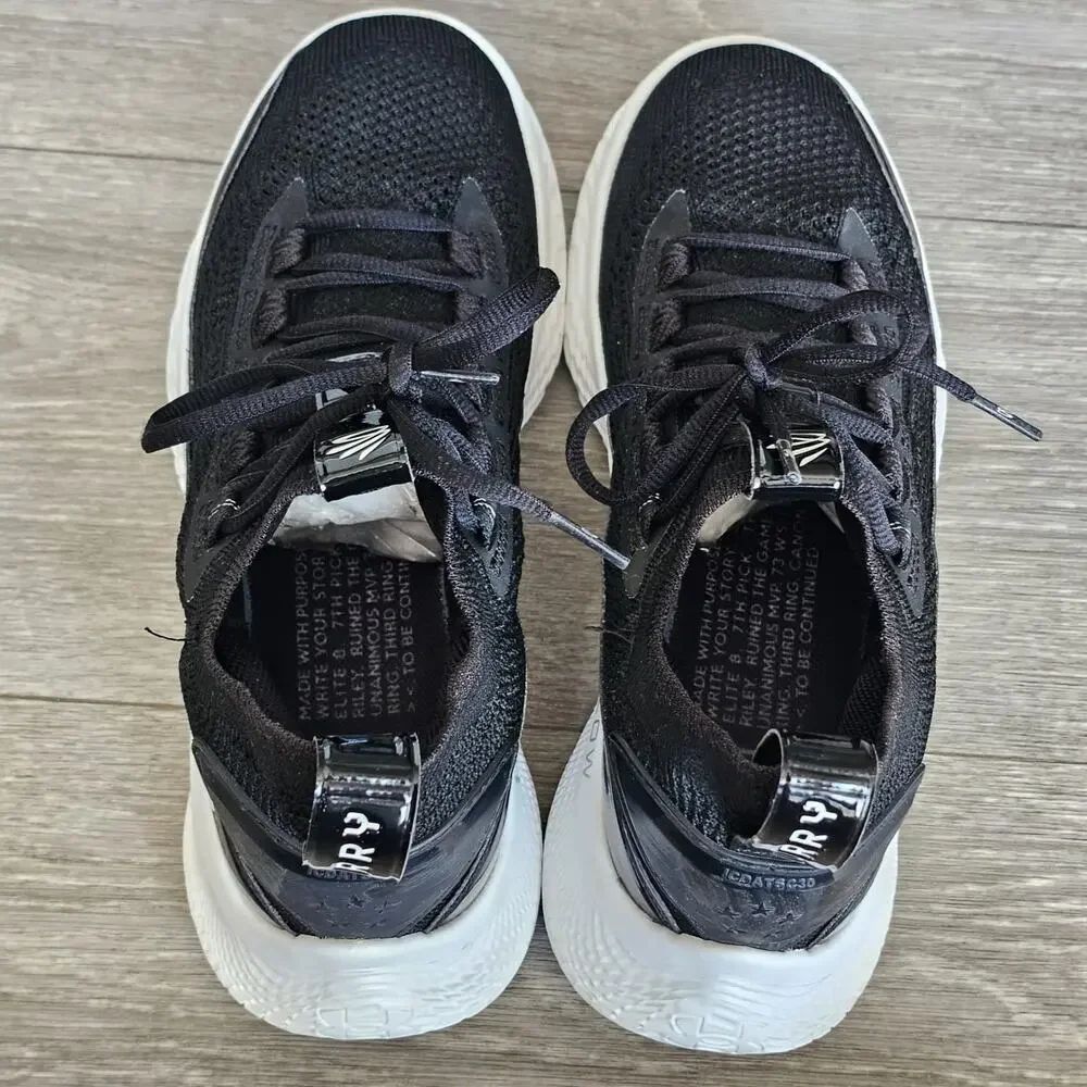 B4 Under Armour Curry Flow 8 Black White US M7 W8.5 Sneakers Shoes M3024785